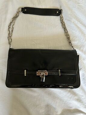BACI Patent Buckle Black Shoulder Purse